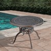 CLIHOME 39" Outdoor Patio Table Round Outdoor Coffee Table with Umbrella Hole - 2 of 4