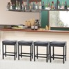IULULU Bar Stools Counter Height - 24 Inch Saddle Stools, PU Leather, Gray - 4 of 4