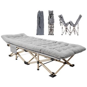 SUGIFT Camping Cot with Mattress 75x28 inch Folding Bed with Carry Bag, Gold - 1 of 4