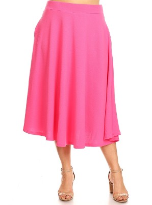 Women's Plus Size Tasmin Flare Midi Skirts Pink 2x - White Mark : Target