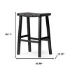 HomeRoots 30" Charcoal and Black Faux Leather and Solid Wood Backless Bar Height Bar Chair - 3 of 4
