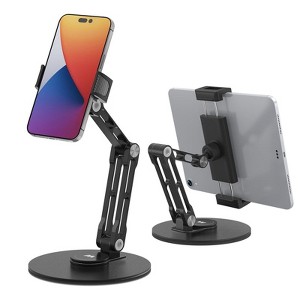 MyBat 360° Rotating Adjustable Phone & Tablet Stand – Universal Desktop Holder for 4.7"-12.9" Device - Black - 1 of 4
