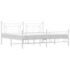 vidaXL Metal Bed Frame with Headboard and Footboard White 76 in.x79.9 in. King - 2 of 4