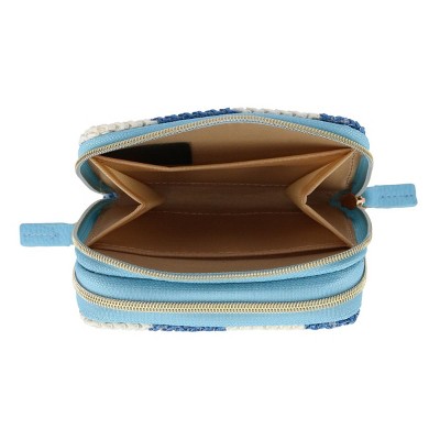 Buxton Women's Striped Straw Vegan Leather Wizard Wallet - image 3