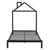 NicBex Twin/Full Platform Bed Frame with House-Shaped Headboard for Boys and Girls,Heavy Duty Metal Slats Support,Easy Assembly,White/Black/Pink - 4 of 4