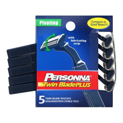 Personna Lubricating Strip Twin Blade Plus Disposable Razors - 5 ct
