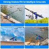 LakeForest"2Pcs Stainless Steel 360° Rotating Fishing Rod Holders for Beach, Sand, Ground - Men Gift"Blue - 4 of 4