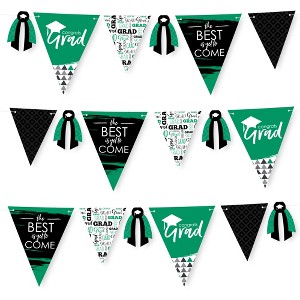 Big Dot of Happiness 30 Piece Green Graduation Party Pennant Triangle Banner - 1 of 4