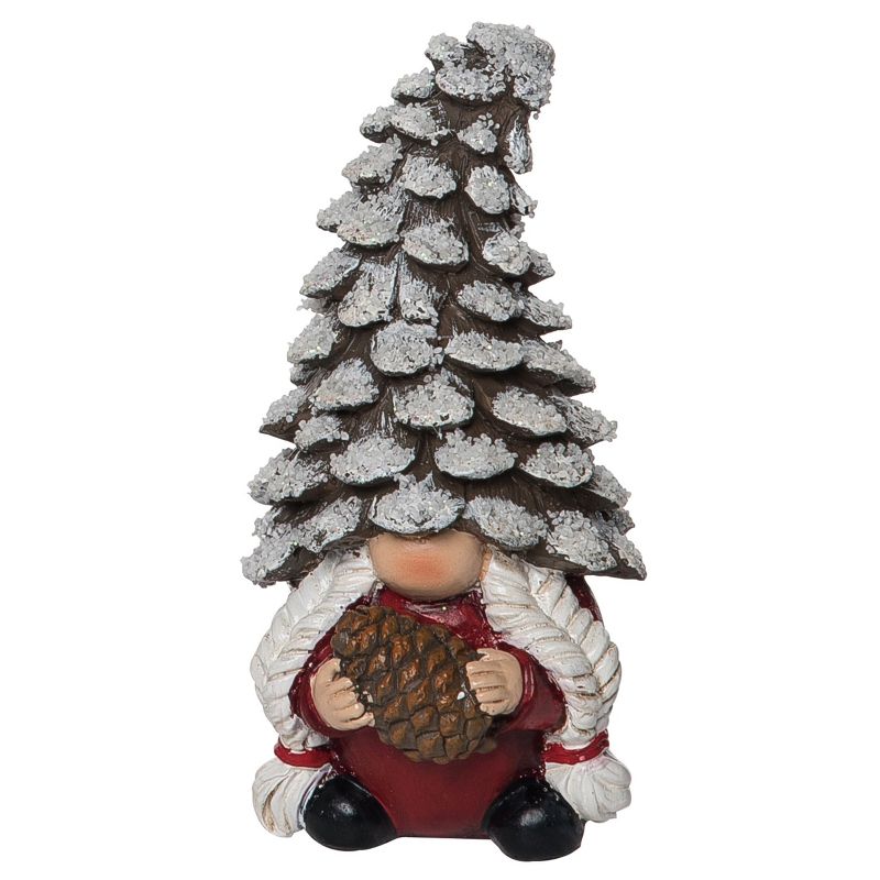Transpac Resin 5.5 in. Brown Chrnistmas Pinecone Gnome Figurine, 1 of 2