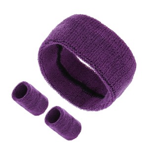 Unique Bargains Soft Sport Headband with Wristband 1 Set - 1 of 4