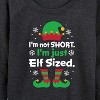 Women's - Instant Message - I'm Not Short Just Elf Sized Funny Christmas Lightweight French Terry Wide Neck Long Sleeve Graphic Shirt - 2 of 4