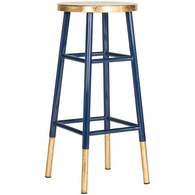 Navy and Dipped Gold 30" Transitional Metal Bar Stool