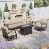 ALAULM Aluminum Patio Furniture Modern Metal Outdoor Conversation Sets w/45in Propane Fire Pit Table, Swivel Rocking Chairs - 2 of 4