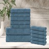 Ribbed Cotton Highly Absorbent Medium Weight Bath Towels, Set of 3 by Blue Nile Mills - 2 of 4