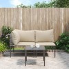 vidaXL Garden Lounge Set Gray PE rattan, steel, polyester Medium Modular - 2 of 4