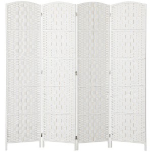 Room Divider, 4 Panel Folding Privacy Screen, 6FT Tall Portable Weave Partition Wall Divider for Bedroom - 1 of 4