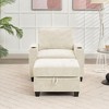 Hyleory Chenille Storage Accent Chair with Ottoman,Upholstered Comfy Sofa Armrest chair for Living Room Bedroom - 2 of 4