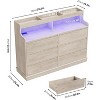 6 Drawers Dresser for Bedroom, Modern Chest Featuring LED Lights and Charging Station, Spacious Storage Cabinet for Living Room or Hallway - 3 of 4