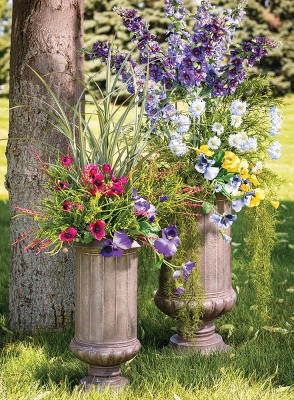 Elegant Wispy Potted Grass Decor for Outdoor Spaces, 36" Green