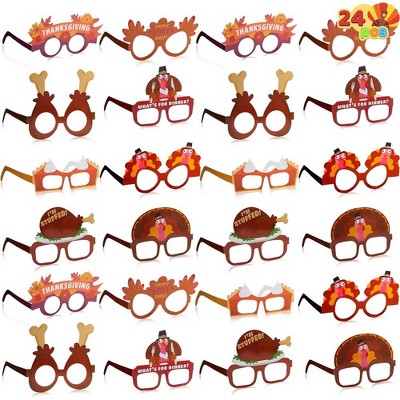 Joyfy Thanksgiving Turkey Eyeglasses Party Favors Supplies, Holiday Headbands and Glasses Frame for Thanksgiving Dress Up Party Accessories