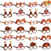 SYNCFUN 24 Pcs Thanksgiving Turkey Eyeglasses, Turkey Eyewear Frame Pumpkin Maple Leaves for Kids Thanksgiving Harvest Party - 4 of 4