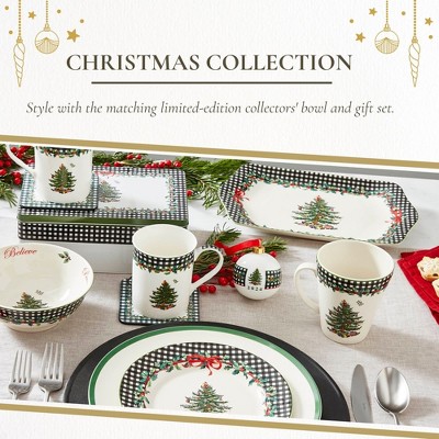 2024 Porcelain Christmas Tree Ornament with Red Ribbon