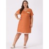 Agnes Orinda Women's Plus Size Pajamas Knit Lace Trim Polka Dots Short Sleeve Nightgowns - 3 of 4