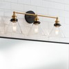 360 Lighting Burke Industrial Wall Light Black Brass Hardwire 28" 3-Light Fixture Clear Glass Shade for Bedroom Bathroom Vanity Reading Living Room - 2 of 4