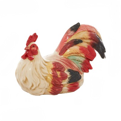 9" Ceramic Farmhouse Chicken Garden Sculpture Red - Olivia & May