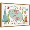 23" x 16" Merry and Bright Christmas Tree by Janelle Penner Framed Canvas Wall Art - Amanti Art: Mid-Century Modern Holiday Decor - 2 of 4