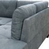 GlasFlength Sectional Sofas with Ottoman, Modern Large Modular Sectional Couch for Living Room, L Shape Upholstered Couch, Gray, 97"*66.5"*33" - 3 of 4