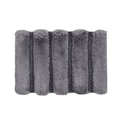 SEVOBAL Bathroom Rugs Bath Mat Rug Home Decor Carpet Shower Mat Home Decor High-low stripe for Floor Shower Room Bathroom, Grey, 24"*17"*1"