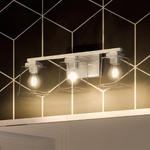 Urban Ambiance Luxury Craftsman Bath Light 7''H x 20.125''W,  Brushed Nickel Finish,  Houston Collection, UHP4292 - 1 of 4