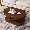 INFURNIC Coffee Tables Wood Oval Coffee Table with X Shaped Base and Open Storage for Living Room and Home Office, Brown, 44"*28"*17" - 2 of 4