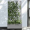 Lirago 6 ft. H x 3 ft. W Metal Planter Box privacy screen Garden Bed with Trellis and Wheels - Gray - 2 of 4