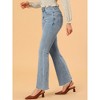 INSPIRE CHIC Women's High Waist Slash Pocket Wide Leg Denim Jeans - image 4 of 4