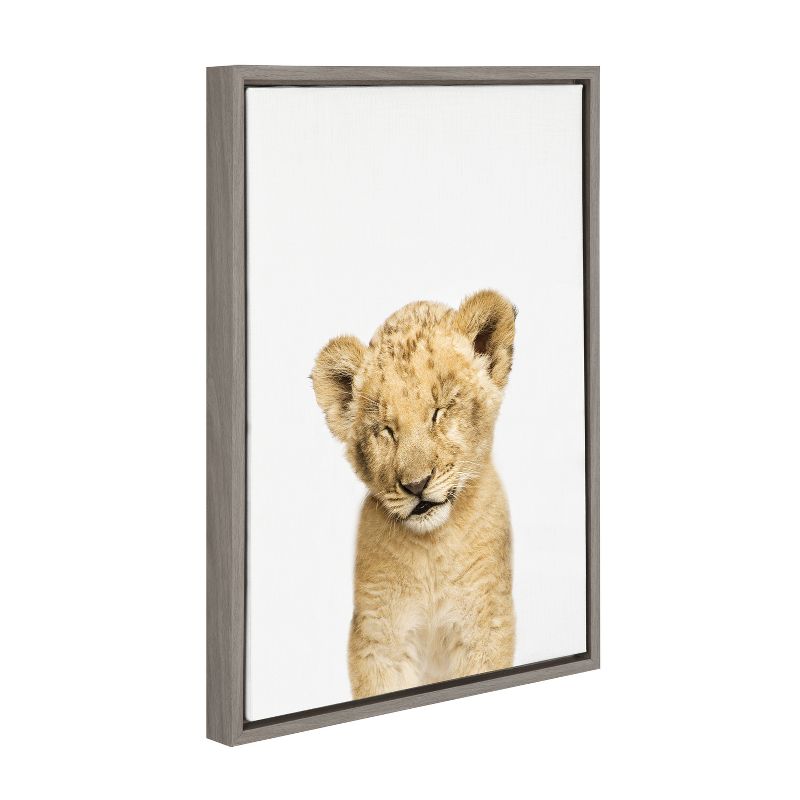 Sylvie Animal Studio Sleepy Lion Framed Canvas by Amy Peterson - Kate & Laurel All Things Decor, 2 of 6