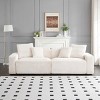 Corduroy Sectional Sofa With Pillows For Living Room,4 Seat Modular Sofa With Plastic Legs,Modern Corduroy Couch For Small Spaces-Koiai - 3 of 4