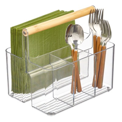 mDesign Plastic Divided Portable Shower Caddy Storage Organizer - Clear /Natural