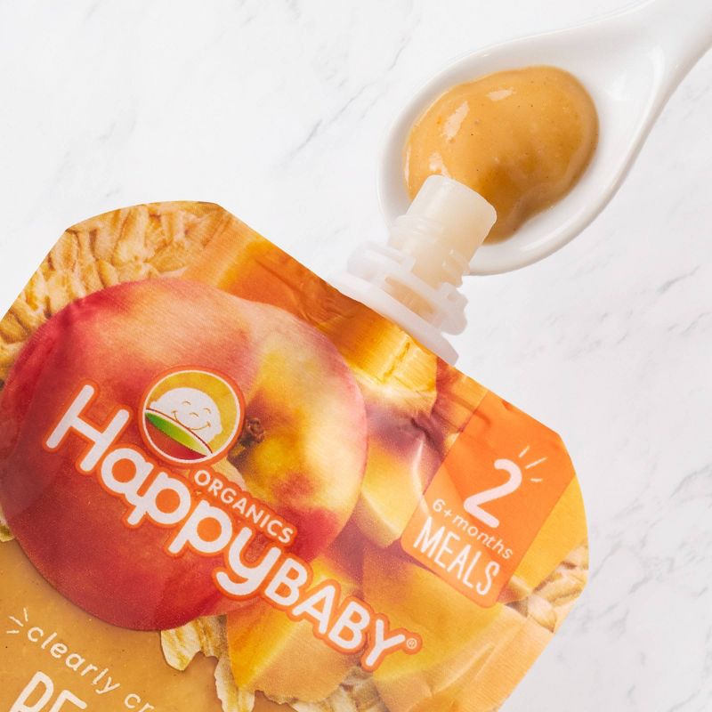 HappyBaby Clearly Crafted Pears Pumpkin Peaches &#38; Granola Baby Food Pouch - 4oz, 5 of 7