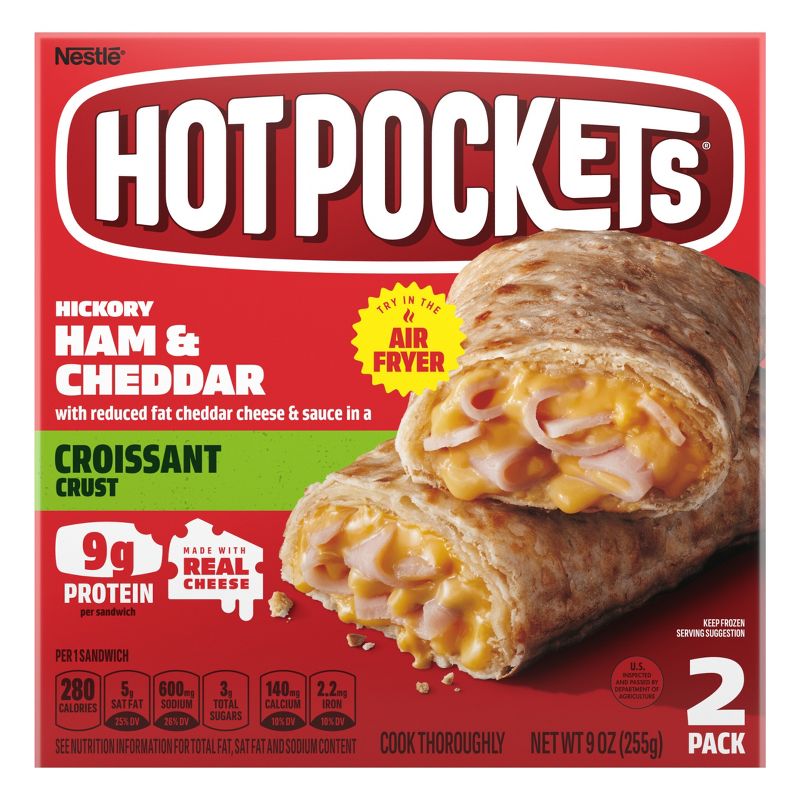 Hot Pockets Crispy Buttery Crust Frozen Hickory Ham and Cheddar , 1 of 12