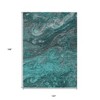 Teal Blue Aqua And Gray Abstract Washable Indoor Outdoor Area Rug - 3 of 4