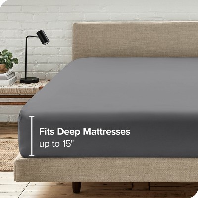 Queen Gray Ultra-Soft Microfiber Deep Pocket Fitted Sheet