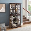 Racxily Display Cabinet, Display Cabinet with Glass Doors Adjustable Shelves for Collectibles, 4 Door Vintage Showcase for Home, Office, Display - 3 of 4