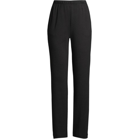 Lands' End Women's Plus Size Sport Knit High Rise Elastic Waist Pants - 3X  - Black