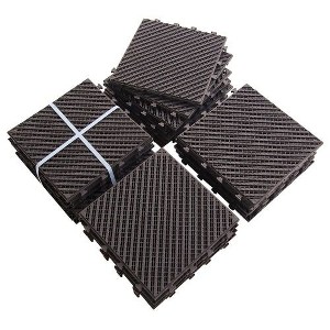12"x12" Square Composite Patio Interlocking Deck Tiles. Four Slat Plastic Outdoor Flooring, All Weather for Balcony - 1 of 4