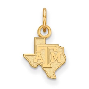 Black Bow Jewelry 14k Yellow Gold Plated Sterling Silver Texas A&M Aggies NCAA Extra Small Pendant - 1 of 3