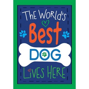 World's Best Dog Double-Sided House Flag Bone Paw 28" x 40" Briarwood Lane - 1 of 4