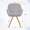Hyleory Modern Light Grey Brushed Velvet Swivel Accent Armchair with Metal Legs for Living - 2 of 4
