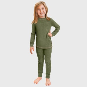 City Threads Girls USA-Made Soft & Cozy Thermal Long Johns 2-Piece Set - Warm Base Layer & Loungewear - 1 of 4